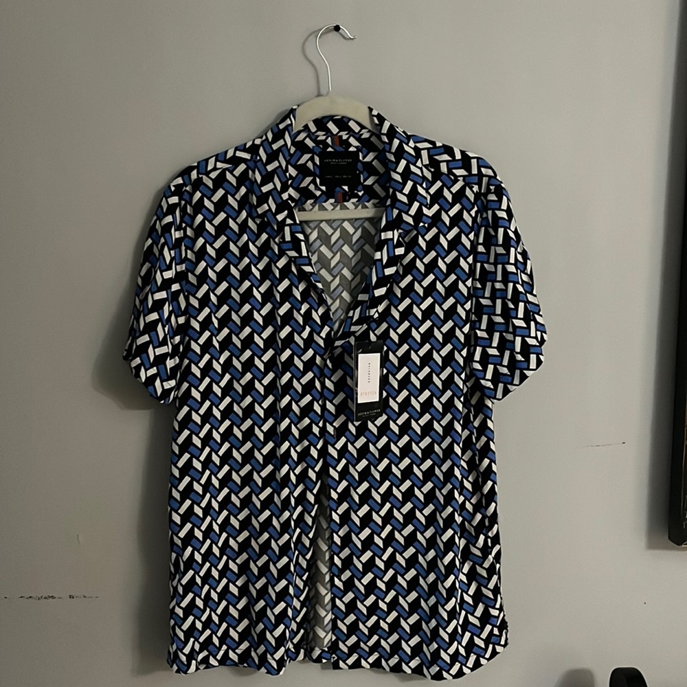 Denim & Flower large button down short sleeve shirt